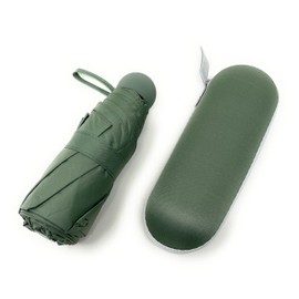 TOKYO GOODS MARKET Lightweight Compact UV Protection Parasol Folding Umbrella, Unisex, For Rain or Shine, With Storage Case, Khaki