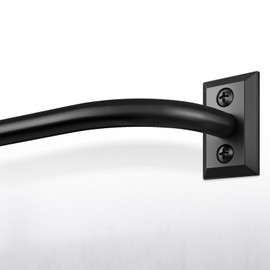 Hei! Dear Curtain Rods,Black Curtain Rod,Blackout Curtain Rod,Wrap Around Curtain Rod,Curtain Rods for Windows 48" to 90",5/8 Inch Bedroom Curtain Rods,Adjustable Small Curtain Rod,Black Drapery Rods