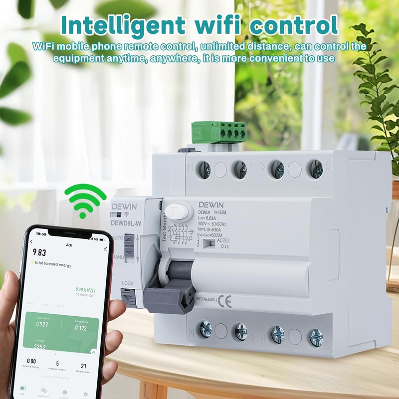 DEWIN FI Circuit Breaker with Automatic Reactivation, FI Automatic Reconnection