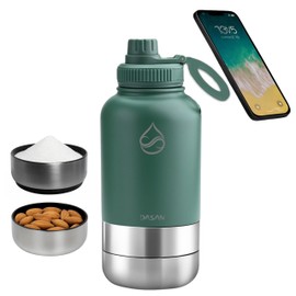 DASAN Magsafe Water Bottle Compatible - Water Bottle With Pill Storage - Insulated Stainless Steel, Leakproof, BPA Free - Keeps Cold 24 Hours - Perfect for Gifts, Gym, Sports, Work and Travel - 32 oz