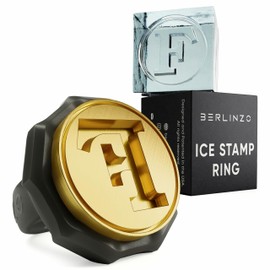 Berlinzo Brass Ice Stamp Ring Letter F