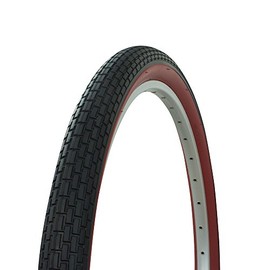 Fenix Brick Tread Beach Cruiser Tire 26in x 2.125in, Black/Red Sidewall