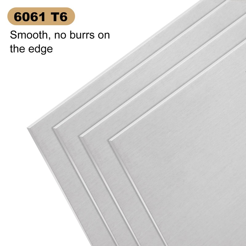 Paquete de 4 láminas de aluminio 6061 T6 de 6