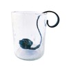Creative Co-Op Reclaimed Bubble Glass Hurricane with Metal Candle Holder,