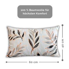 HOUSE ART LIFE Cushion cover 40 x 60 cm - 100% cotton, soft and breathable, with zip, ideal for sleeping, for bed and bedroom, easy care, without filling, many colourful patterns