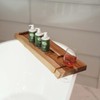 EcoDecors Eleganto 30" Live Edge Solid Teak Bath Caddy Tray