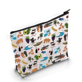 VAMSII California Lover Gift California Design Makeup Bag Welcome to California Cosmetic Bag California Vacation Trip Gift (California Design M)