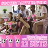 Domensi 12 Pcs Sport Soccer Plastic Cups with Lid and