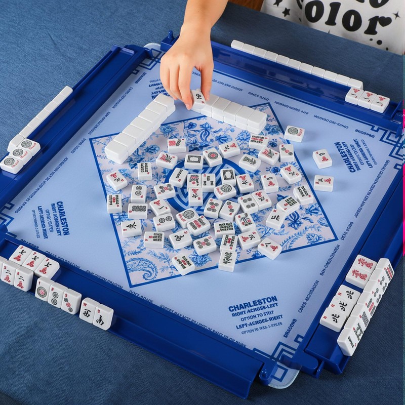 LaRandom 4 Pcs 18.7 Inch Dark Blue Acrylic Mahjong Tile