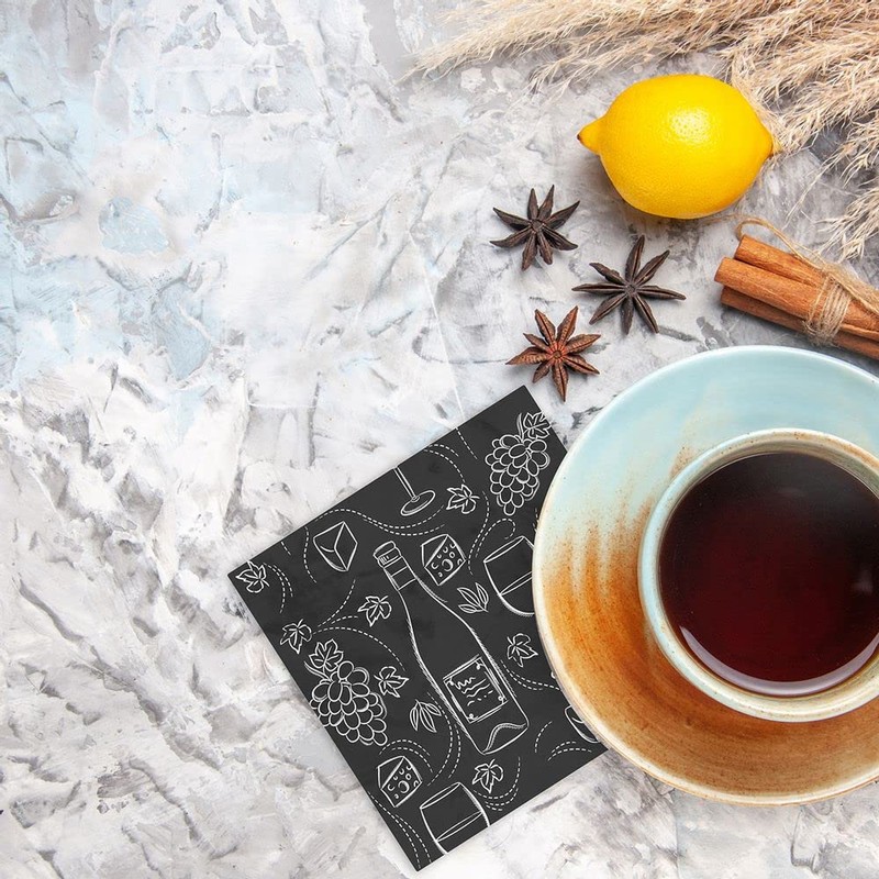 20 Lunch Napkins Wine and Cheese 33 cm