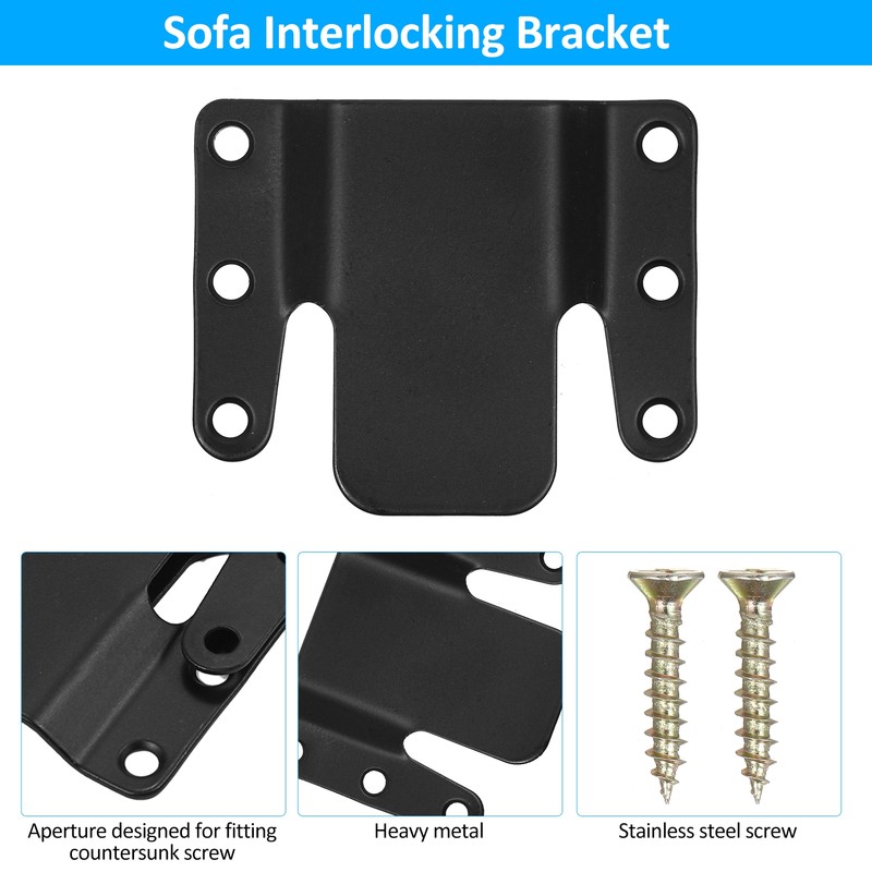 10Pcs Sectional Couch Connectors, Universal Sectional Sofa Interlocking, Easy to