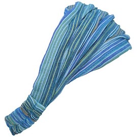 Gheri Cotton Elastic Hippie Bohemian Bandana Headband Striped Turquoise