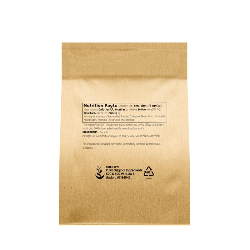 PURE ORIGINAL INGREDIENTS Citric Acid (11 oz) Eco-Friendly Packaging, All-Natural,