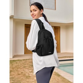 G4Free Casual Sling Shoulder Backpack Drawstring Lightweight Chest Bag Daily Rucksack(Black)