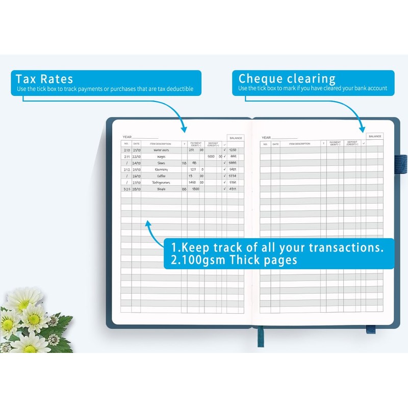 Check Registers for Personal Checkbook, Blugool Checkbook Register with Check