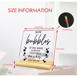 CAIFZ Bubbles for Wedding Acrylic Desk Decorative Sign, Wedding Bubbles Decorations, Wedding Accessories for Table Reception Decor