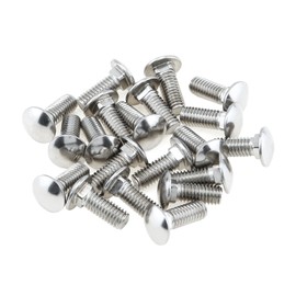 Smgda M6(6mmx12mm) Carriage Bolts Screws, 20pcs Cup Square Dome Coach Screws, 304 Stainless Steel, Round Head, Square Neck, Fully Threaded, Silver