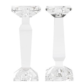 Marvala Crystal Candelabra Set, Dual-Sided Candle Holder Reversible for Taper, Tealight & Pillar Candles 3-in-1 Versatile Stand for Table, Wedding, Christmas, Home Holiday Decor (Set of 2-M)