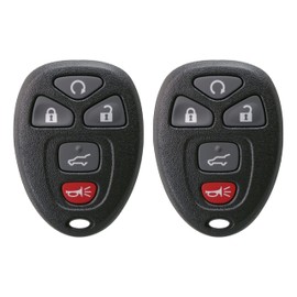 Keyless2Go Keyless Entry Car Key Replacement for Vehicles That Use 5 Button 15913415 OUC60270 OUC60221, Self-Programming - 2 Pack