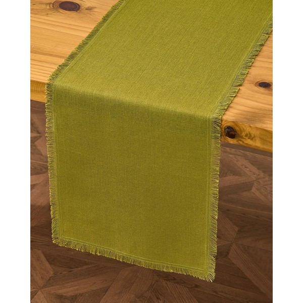 Letjolt Farmhouse Table Runner 72 Inches Olive Green Table Runner