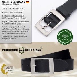 FRIEDRICH HOFFMANN Women's Leather Belt, Made in Germany, Belt Black Women's Slim, 100% Genuine Leather, 3 cm Wide, black