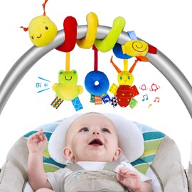 poraceous Pram Toy, Baby Spiral Plush Toy, Pram Chain with Caterpillar Pattern, Suitable for Hanging on Car Seats, Children's Beds, for Toddlers, Boys, Girls from 3 6 9 12 Months