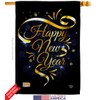 Ornament Collection New Year Gold Happy Garden House Flags Set