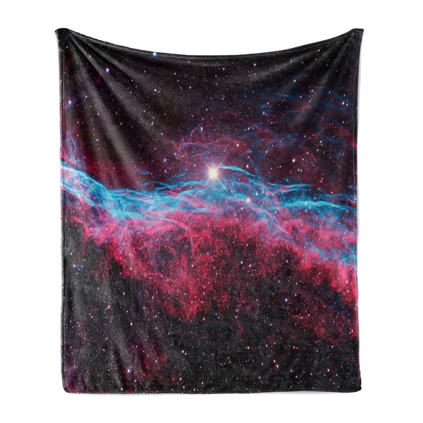 Ambesonne Pink Soft Flannel Fleece Throw Blanket, Science Cosmos Outer