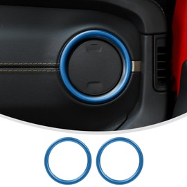 Linskip for 2024-2025 Jeep Wrangler JL 4XE & Gladiator JT Dash Air Vent Rings, Air Vent Covers Compatible with Sport, Rubicon, Sahara, Willys, Rubicon, Interior Accessories(Blue)