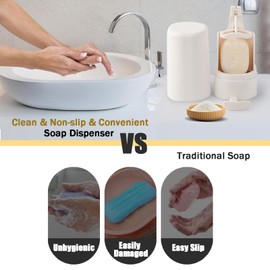 Soap Dispenser for Solid Hand Soap, Soap Mill Grater, Mill for Soap Pieces, Soap Mill for Soap Bar, Grinding Soap Box Wall Mounted Soap Holder for Shower Bathroom, Refillable