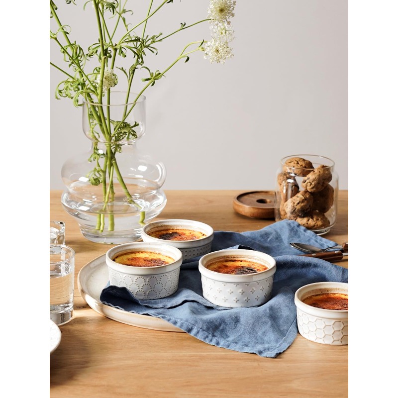 LE TAUCI Ramekins with Lids, 4 oz Ramikin Set for