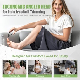 Long Handle Toenail Clippers for Seniors - Angled Head, Ultra-Sharp, Ergonomic Fingernail & Toe Nail Clippers Cutters Trimmers for Thick Toenails with Catcher for Men & Women