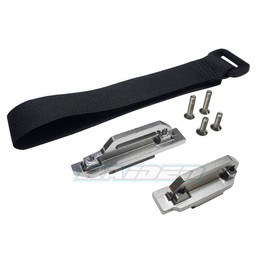 Raidenracing Aluminium Alloy Tall Battery Holder Mount Hold Down for Traxxas 1/10 4wd Slash LCG Chassis - Silver