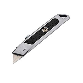 Edward Tools Utility Knife with Retractable Razor Blade - Heavy Duty with Sharp Easy Cut Blade - Safety Retractable Design and Rubber Grip - Cuts Cardboard, Carpet, Paper, Construction Materials