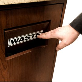 Waste Flap Sticker, Self Adhesive Garbage Label for Trash Cans, Wastebaskets & Dustbins, 1 Unit