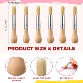 Sinload 6 Pcs Paint Brushes Set for Kid Baby Toddler Jumbo Brushes with Wood Handles Easy to Grip Round Chubby Paintbrushes Non Toxic Vegan Bristles for Painting Art Supplies Craft Projects