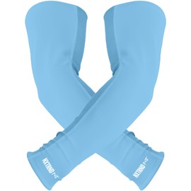 Nxtrnd Air-TEK Arm Sleeves, Breathable Football Arm Sleeves, Compression Arm Sleeves for Men, Sold as a Pair (Medium, Columbia Blue)