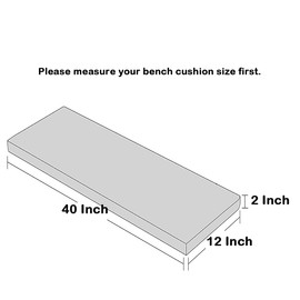 Loveboat Washable Bench Cushion, Non-Slip Bench Pad for Shoe Storage, Window, Piano, Dining 40"x14"x2" Greybrown