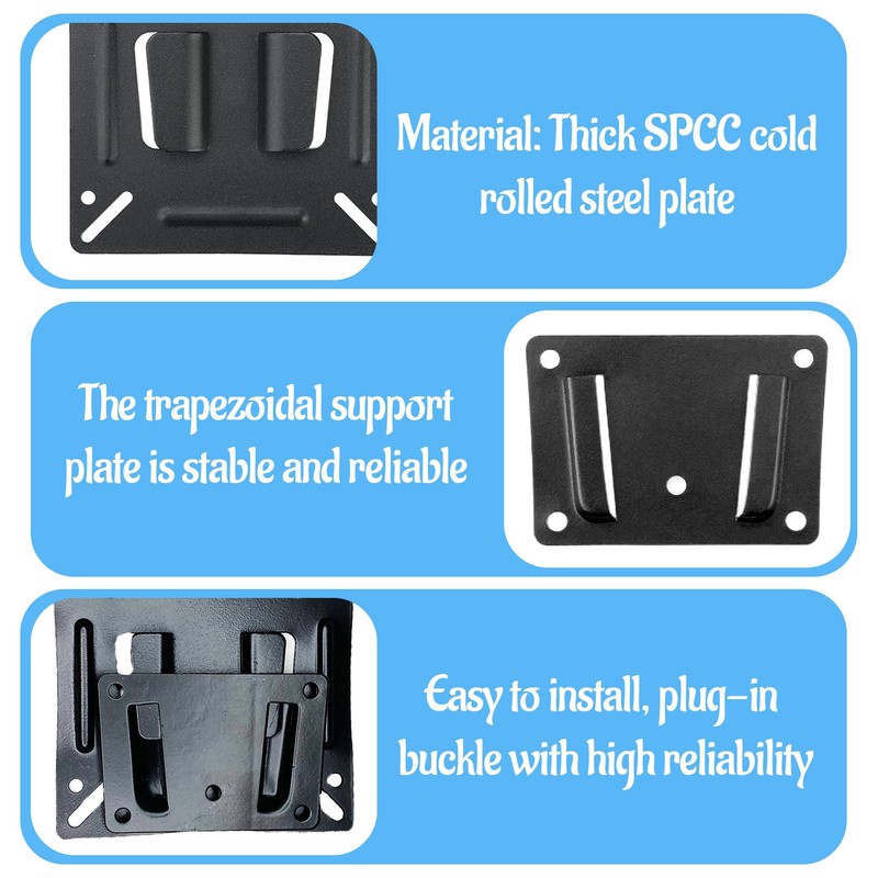 14-27 Inch Universal Camper Small TV Wall Mount Sets Black