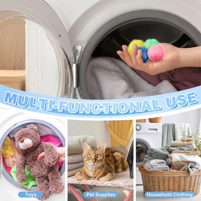24 Pcs Pet Hair Remover for Laundry Catcher Balls Reusable