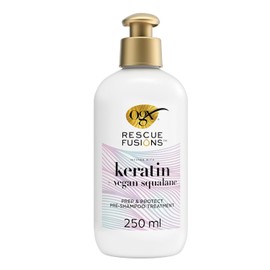 OGX Rescue Fusions Keratin with Vegan Squalane Prep & Protect Pre-Shampoo Treatment, Deeply Conditions, Strengthens & Reduces Strand Breakage to Visibly Repair Damaged Hair, 250ml