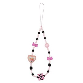 Denogoo Phone Charm Lanyard, Beaded Phone Wrist Strap Cell Phone Lanyard Chain Hands-Free Wristlet Bracelet Keychain Universal Strap for Phone AirPods Women Girls (Light Pink)