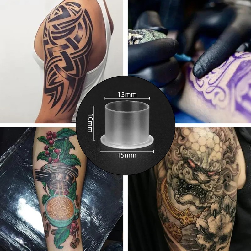 ATOMUS Tattoo Ink Cups With Base 300Pcs Pigment Cups Medium