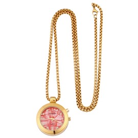 Ladies Pendant Talking Watch with Alarm, Talking Date and Time, Gold Plated Necklace Watch