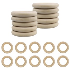 Septe 30 Pieces 40mm Natural Wooden Rings for Crafts, Macrame Rings for DIY, Jewelry Making