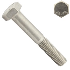 Hexagon Screws with Shaft - M8 x 60 - (Pack of 10) - Machine Screws - DIN 931 (ISO 4014) - Made of Stainless Steel A2 (V2A) - SC931