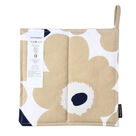 Marimekko 071693 185 Pieni UNIKKO Pot Holder, Unikko Trivet, Off-White, Beige, Dark Blue