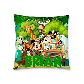 Mouse Safari 2 Pillow with Name - 16in insert included - Purple