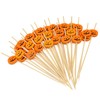 Honbay 100PCS Fall Pumpkin Bamboo Cocktail Picks Fruit Hamburger Toothpicks