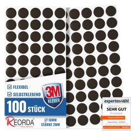Reorda Reorda Magnetkreise selbstklebend (100 Stück) - Starker 3M-Kleber ermöglicht erstklassige Klebekraft I Vielseitige Flache Magnete zum basteln & schneiden - Ideal nutzbar für Schule & Büro